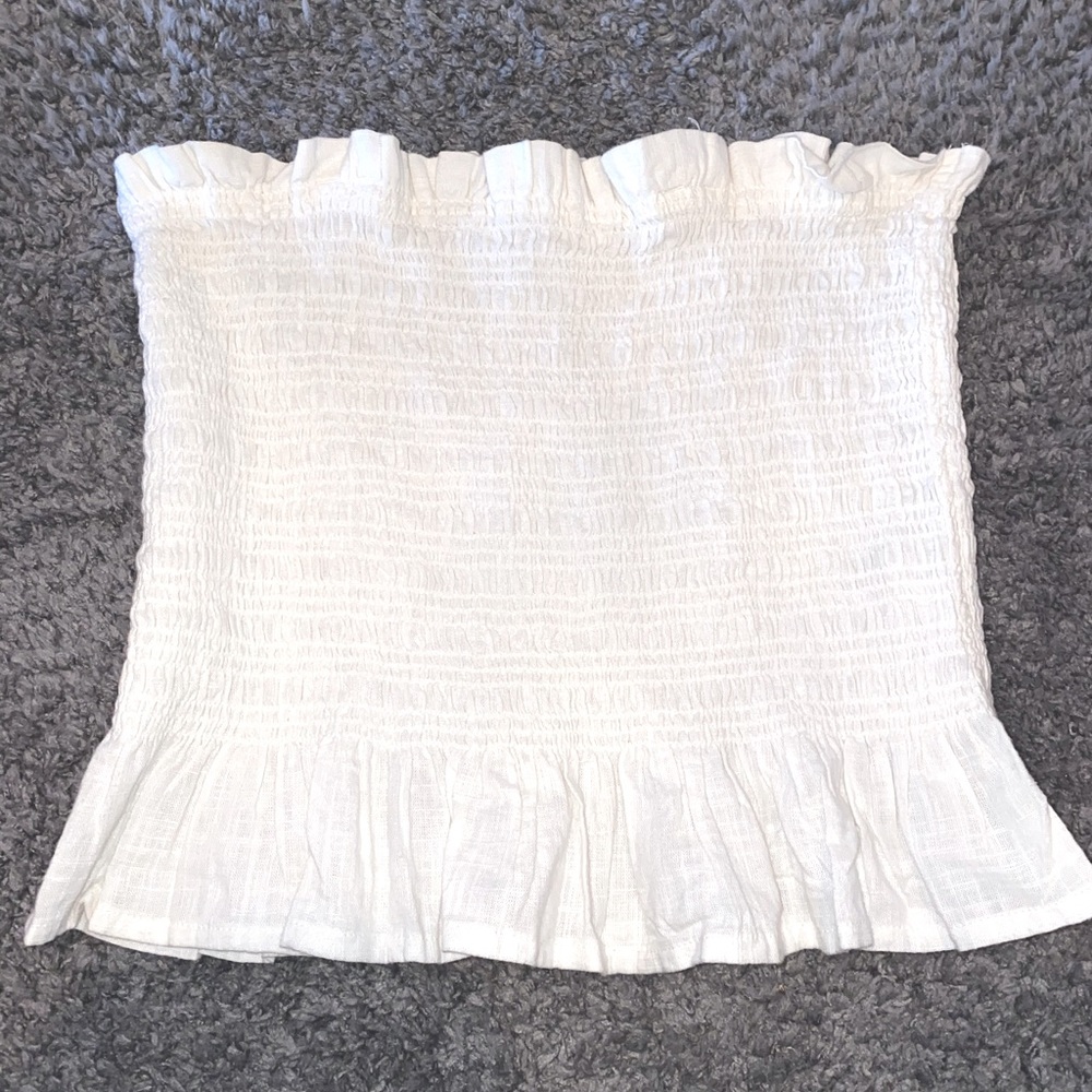 Billabong White Ruffle Tube Top